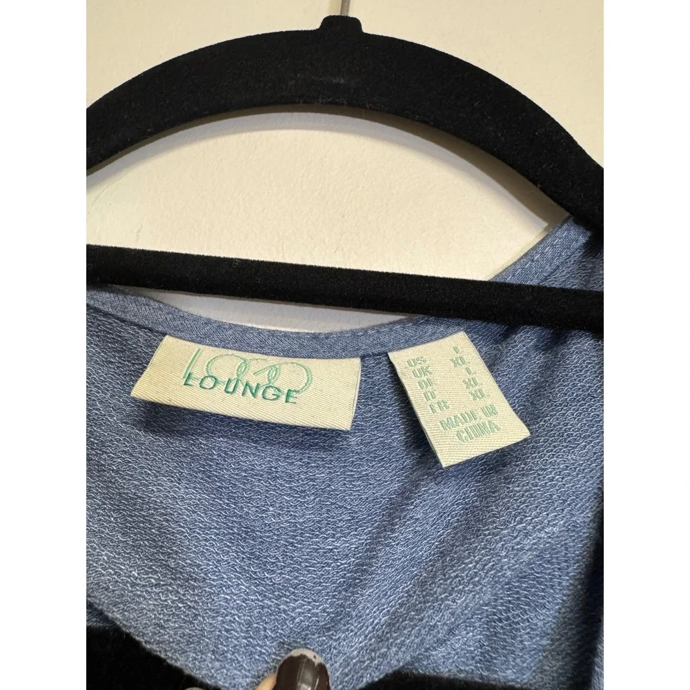 LOGO Lounge Blue Sleeveless Cardigan with Button Women's Size Large‎